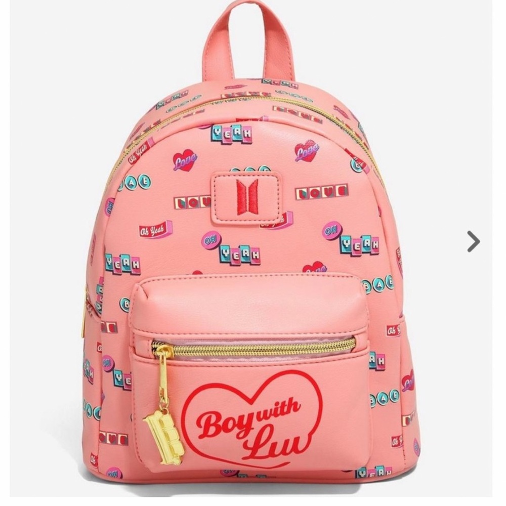 Boy with Luv BTS Mini Backpack and Wallet! Pink